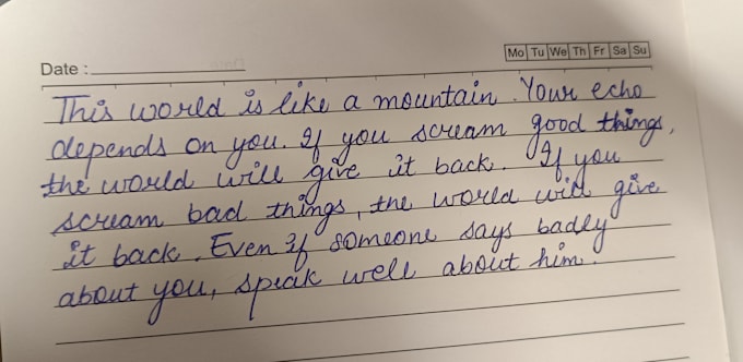 handwrite notes and letters