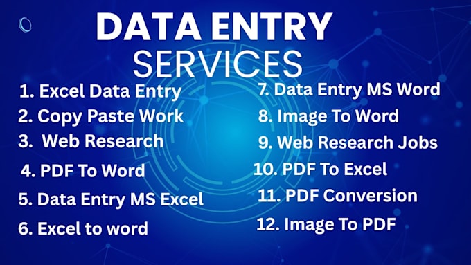 do professional data entry, copy paste and excel data entry work