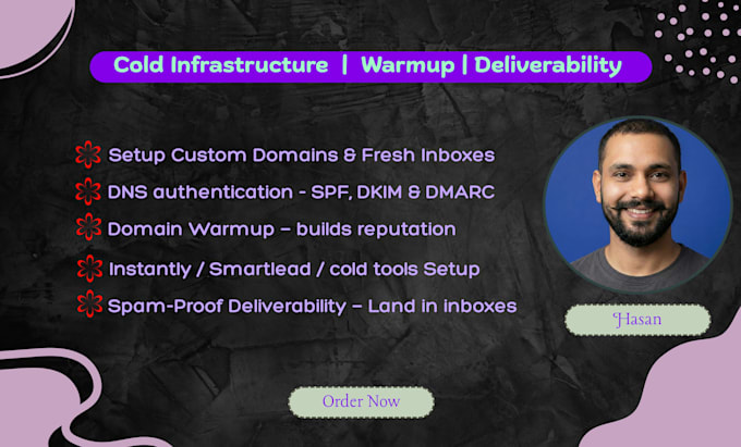 setup cold email infrastructure with domain warmup and deliverability
