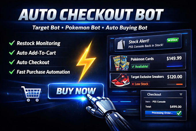 do auto checkout bot, auto buying bot, pokemon bot auto purchase bot, target bot