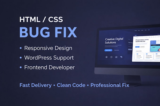 fix HTML CSS bugs and responsive issues professionally