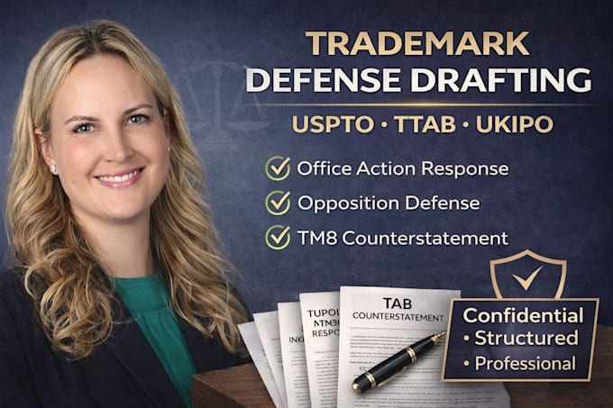 draft ukipo tm8, ttab, uspto trademark counterstatement, office action response