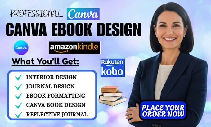 design a professional canva ebook and kdp book interior design for kdp authors