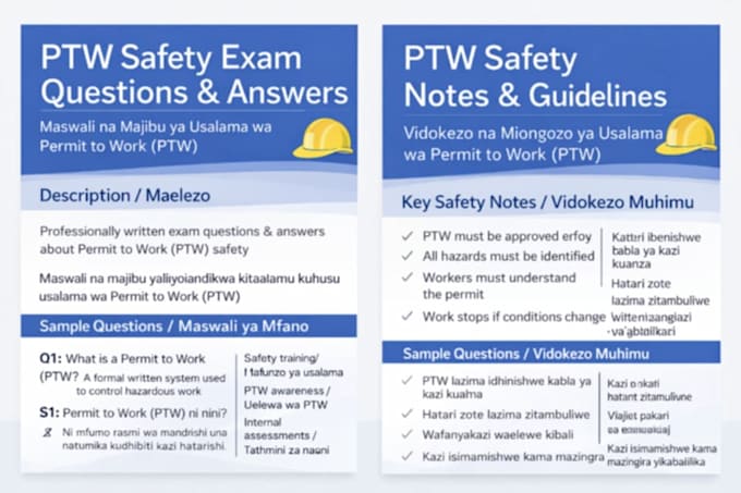 create ptw safety training materials