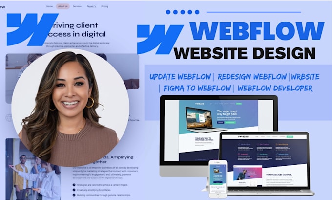 design, redesign and develop webflow website, landing page, figma to website