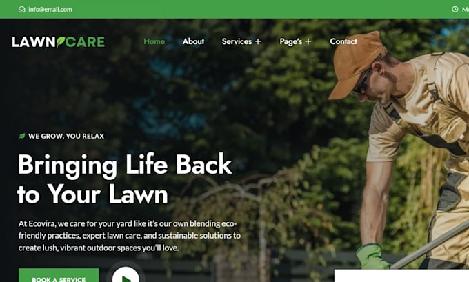 design lawn care website, landscaping website gardening website