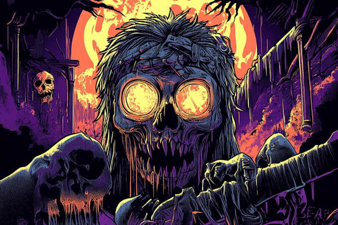 draw a horror illustration