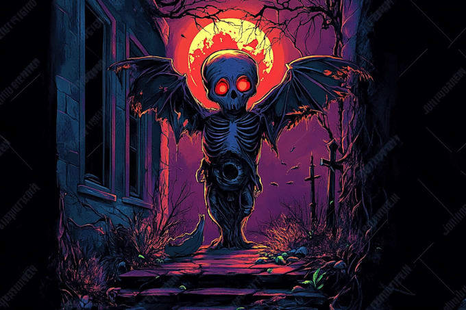 Create an horror cartoon illustration for you by Deannor96 | Fiverr
