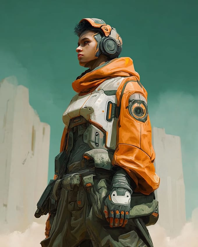 Do a sci fi character illustration or sci fi character art by ...
