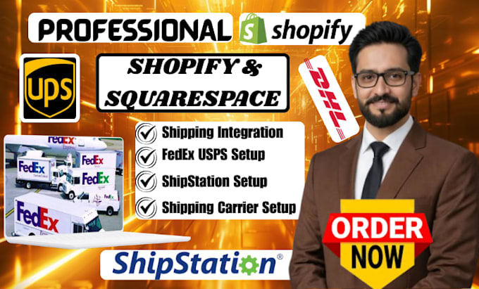 setup setup fedex ups usps dhl shopify squarespace shipping carrier, method