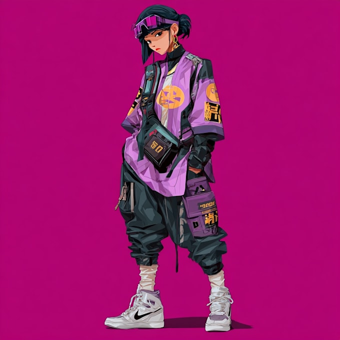 create cyberpunk character art