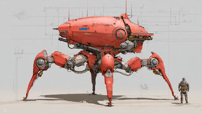 Design sci fi mecha and robot concept art by Kenadeelipa | Fiverr