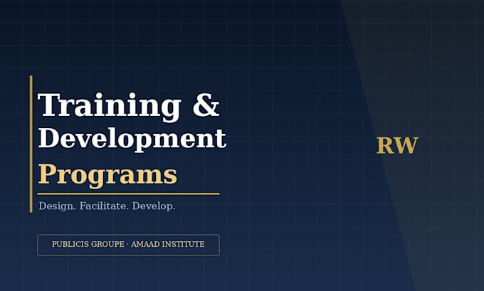design and deliver training and development programs