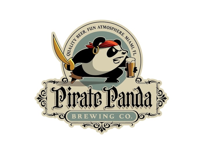 design pirate panda brewing logo