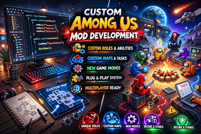 Develop a custom among us mod for you by Carol_karla | Fiverr