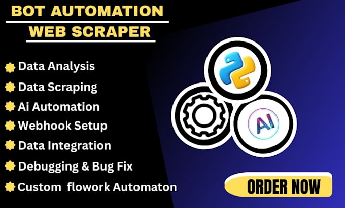 develop ai automation bot, scraper task automation system with selenium python