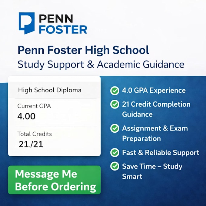 penn foster high school diploma 21 credits best service