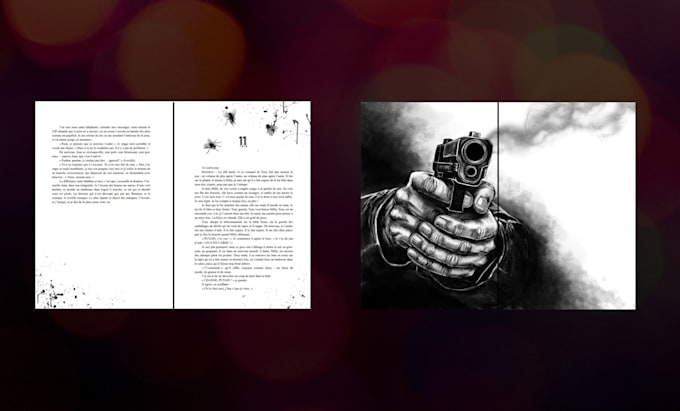 create custom illustrated chapter headers and double page book illustrations