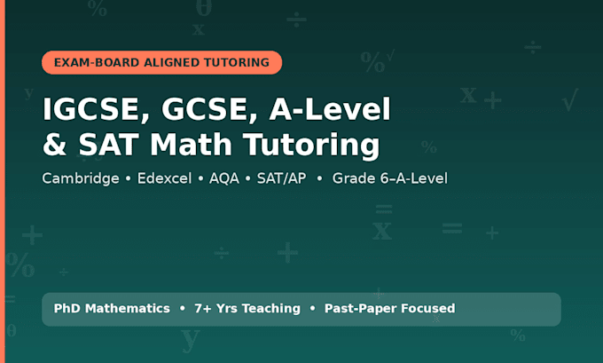 tutor igcse, gcse, a level, and sat math