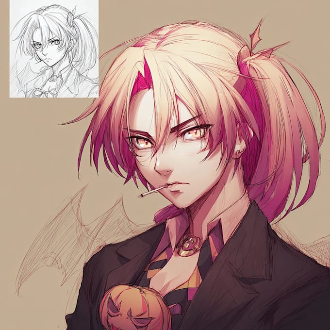 Draw anime illustration, original character or fanart by Marietouch ...