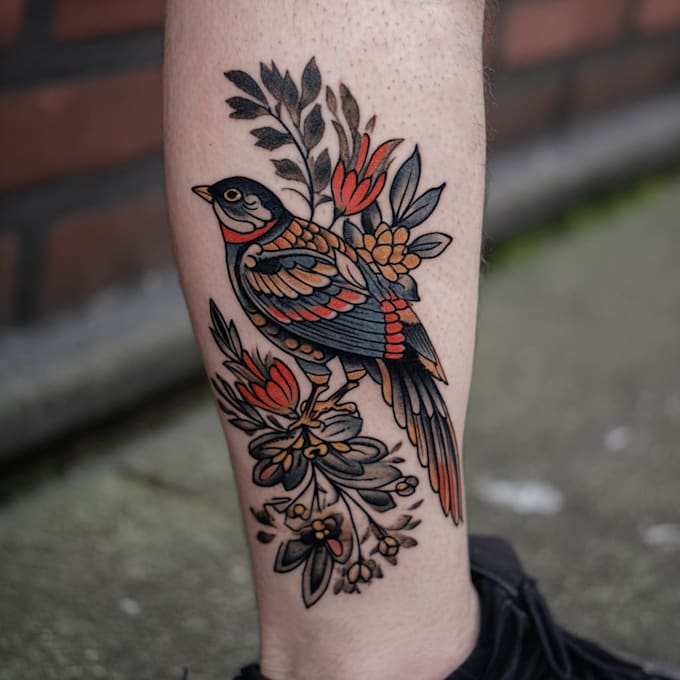 create a traditional or neo traditional tattoo design
