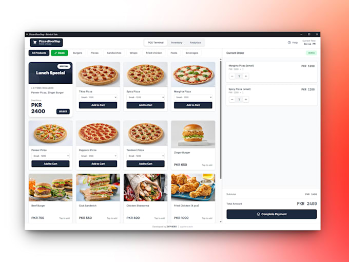 develop custom pos software for restaurant, retail business