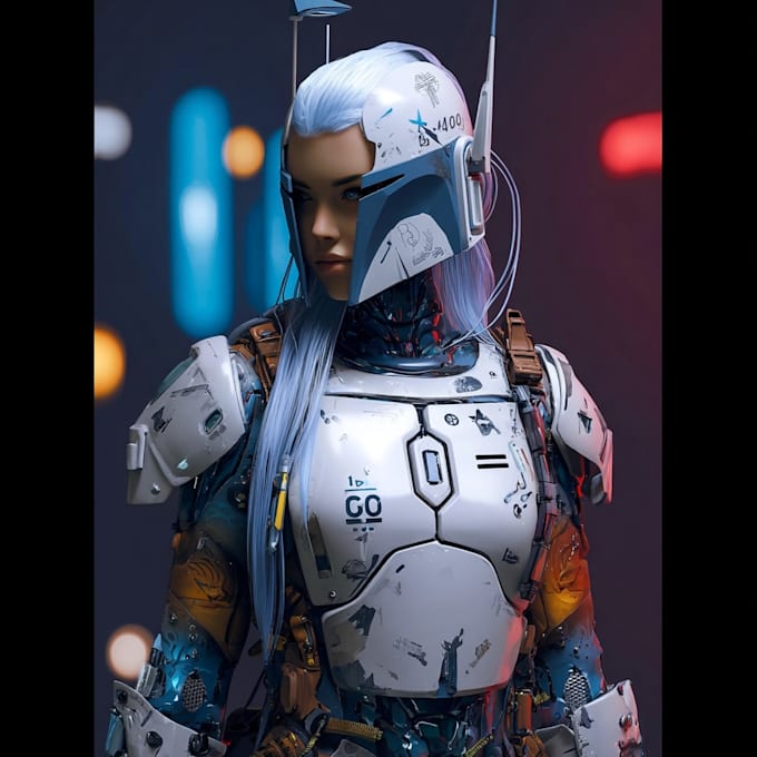 do star wars sci fi character, alien, robot, mecha art