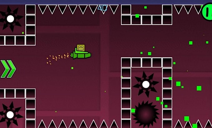 Design colourful geometry dash style gaming thumbnail asset, neon grow ...
