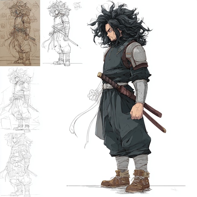 Make a character design and concept art in anime style by Mekown | Fiverr