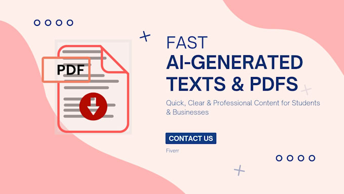 create ai generated texts, summaries, and pdfs for projects