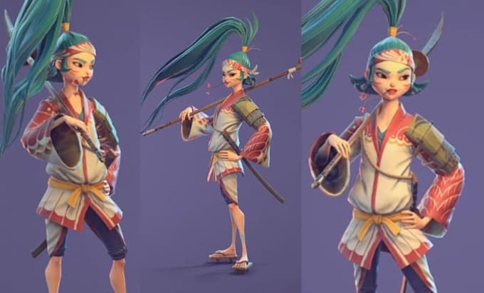 do stylized realistic 3d game character model rigging for unity unreal engine