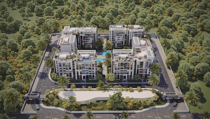 Hyper Functional Building Upgrade 3d functional building exterior, apartment hotel high rise ...