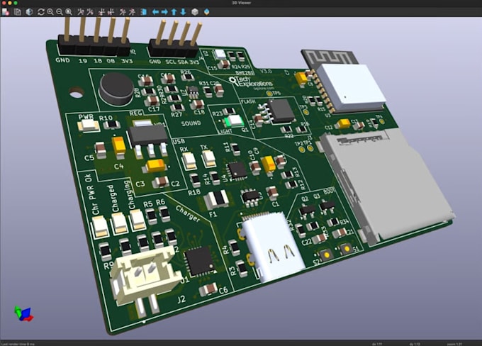 Créer conception de pcb, schéma pcb, disposition pcb sur kicad, altium ...