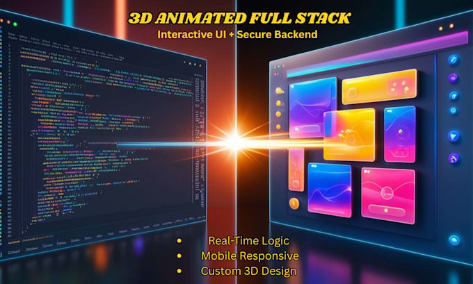 create a 3d  website with interactive dashboard