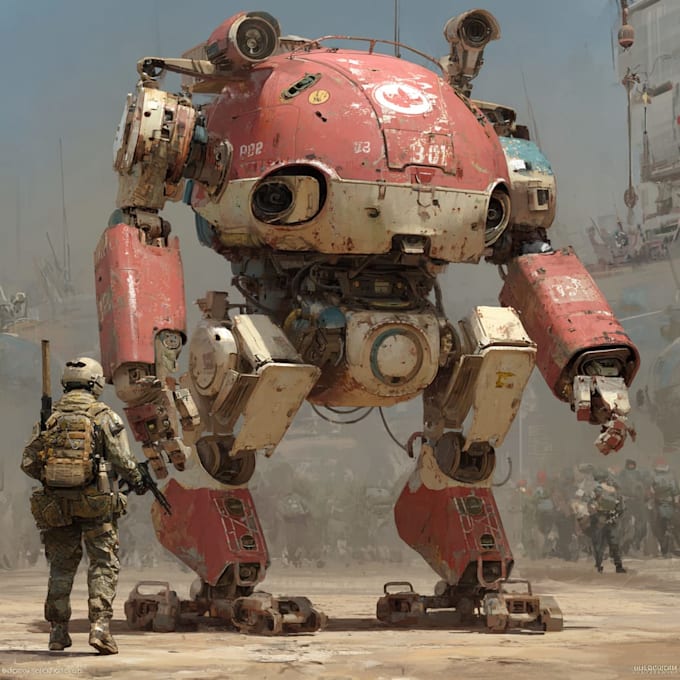 Design sci fi mecha and robot concept art by Barrarsum | Fiverr