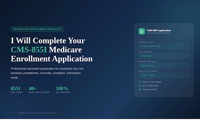 prepare your cms 855i medicare enrollment form
