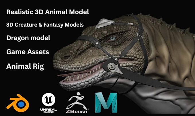 realistic 3d animal model 3d creature model 3d dragon model animal rig 3d model