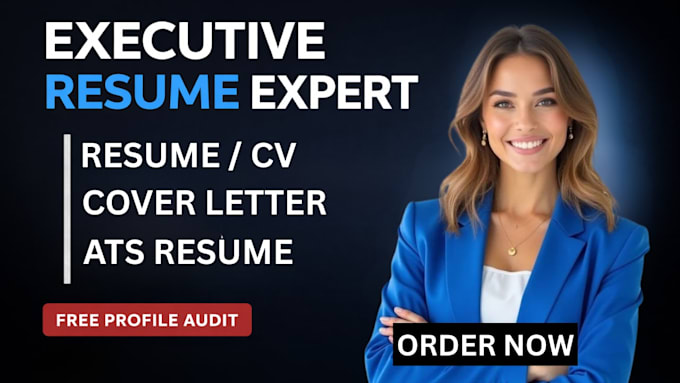 Write executive resume, c suite cv and ats cover letter for senior ...