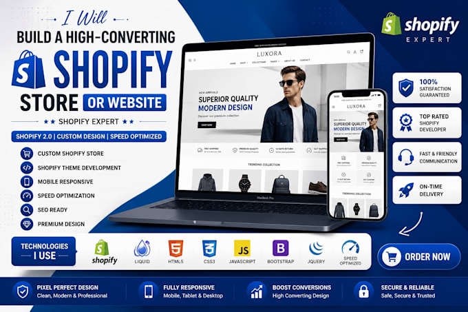 build, redesign, customize shopify store or shopify website