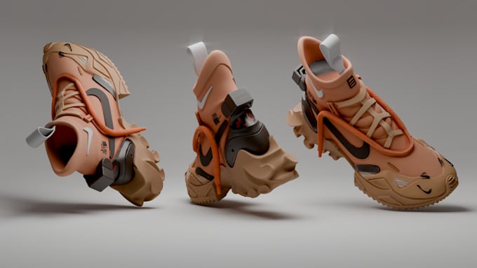 design custom 3d shoe models, sneaker concepts and footwear renders
