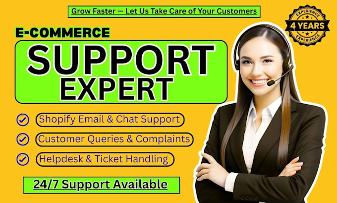 ecommerce support expert for shopify email and live chat