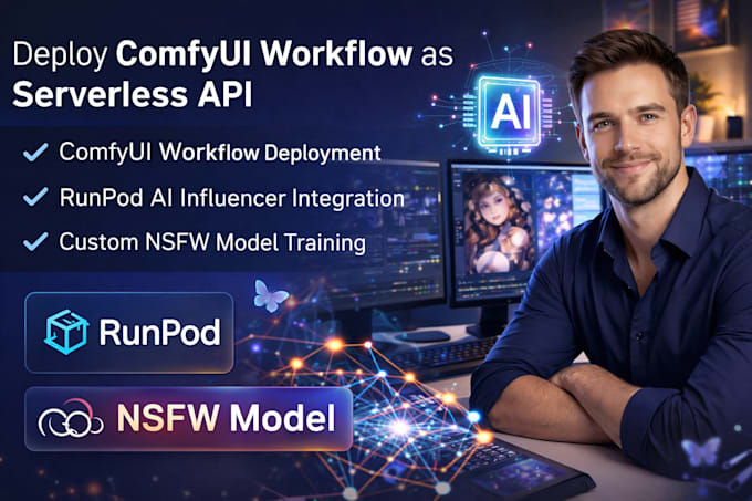 deploy comfy ui workflow as serverless API  run pod ai influencer nsfw model