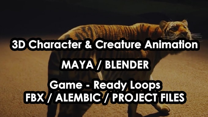 animate your 3d character or creature in maya or blender