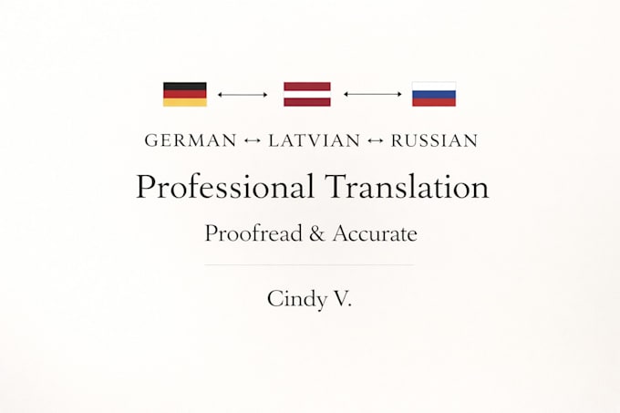 translate german to latvian and russian professionally