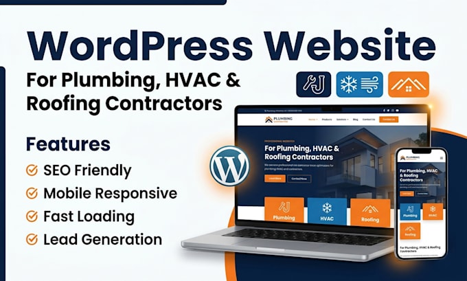 build a wordpress website for plumbing, hvac, and roofing contractors