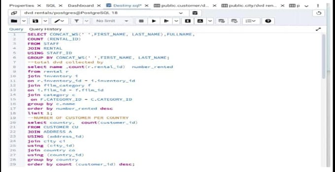 write sql queries for your database