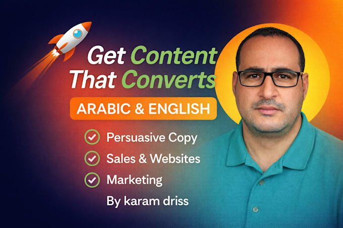 write high converting content in arabic and english