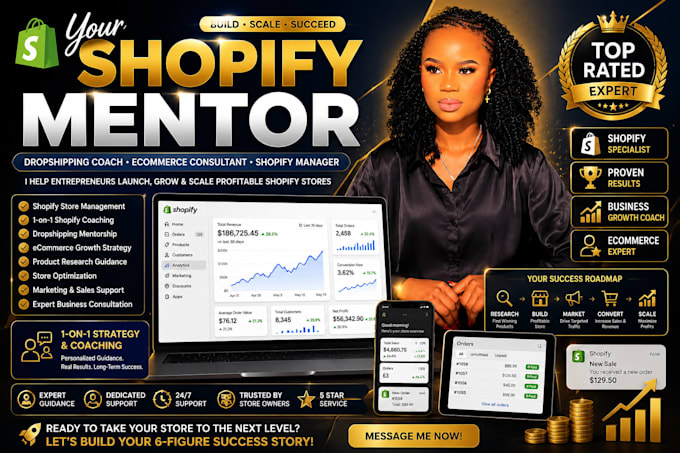 your shopify mentor dropsipping coach ecommerce consultant shopify manager