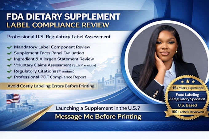 For Review Label Review supplement label for full fda compliance by Emily__w20 | Fiverr