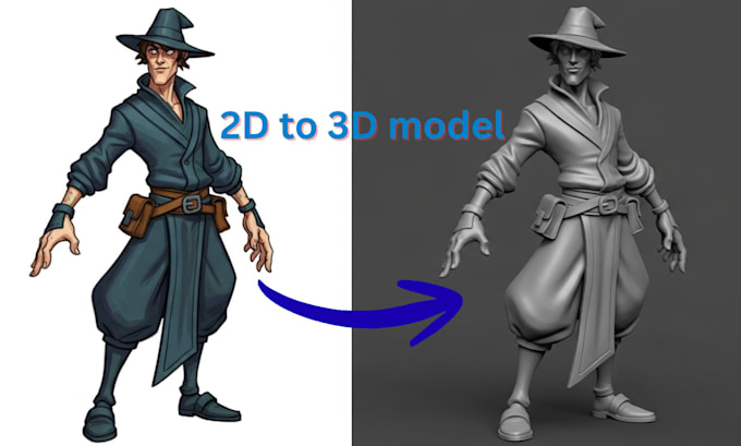 convert 2d to 3d model, sketch to 3d model photo to 3d for 3d printing
